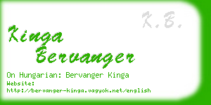 kinga bervanger business card